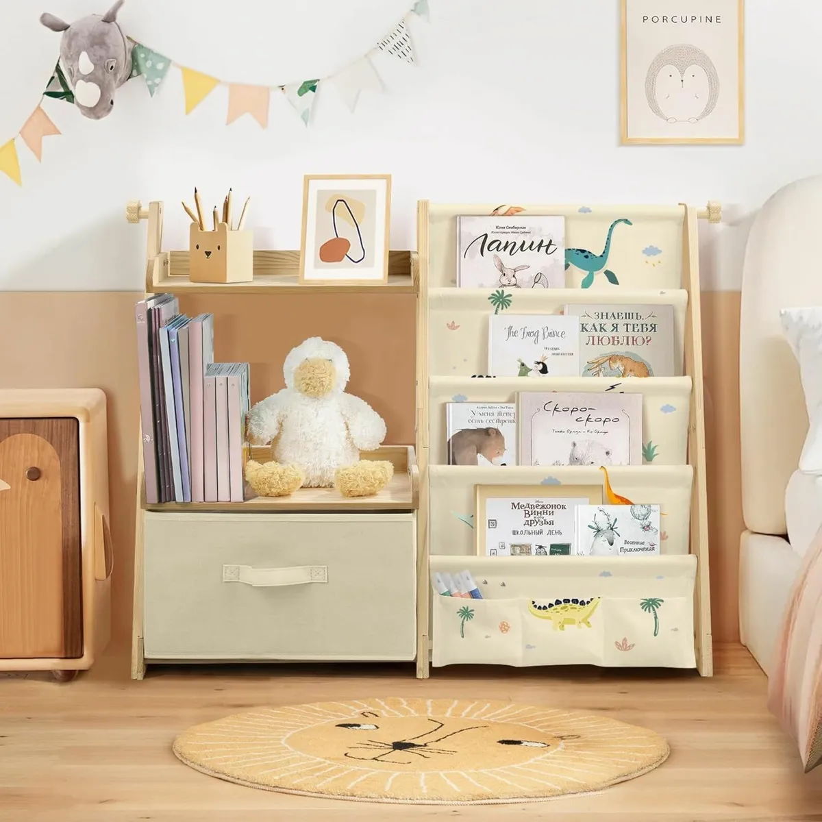 Kids Bookshelf and Toy Storage Montessori Wooden - Image 2