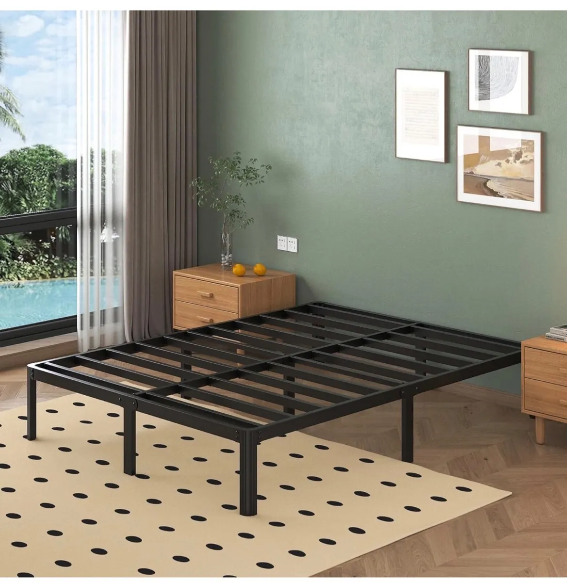 30.5 cm High Super King Bed Frame 6ft with Rounded - Image 4