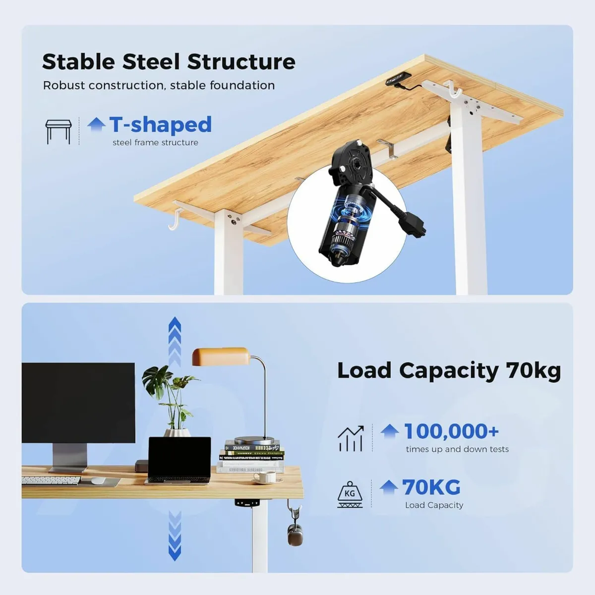Electric Standing Desk 110 x 60 cm Height - Image 4