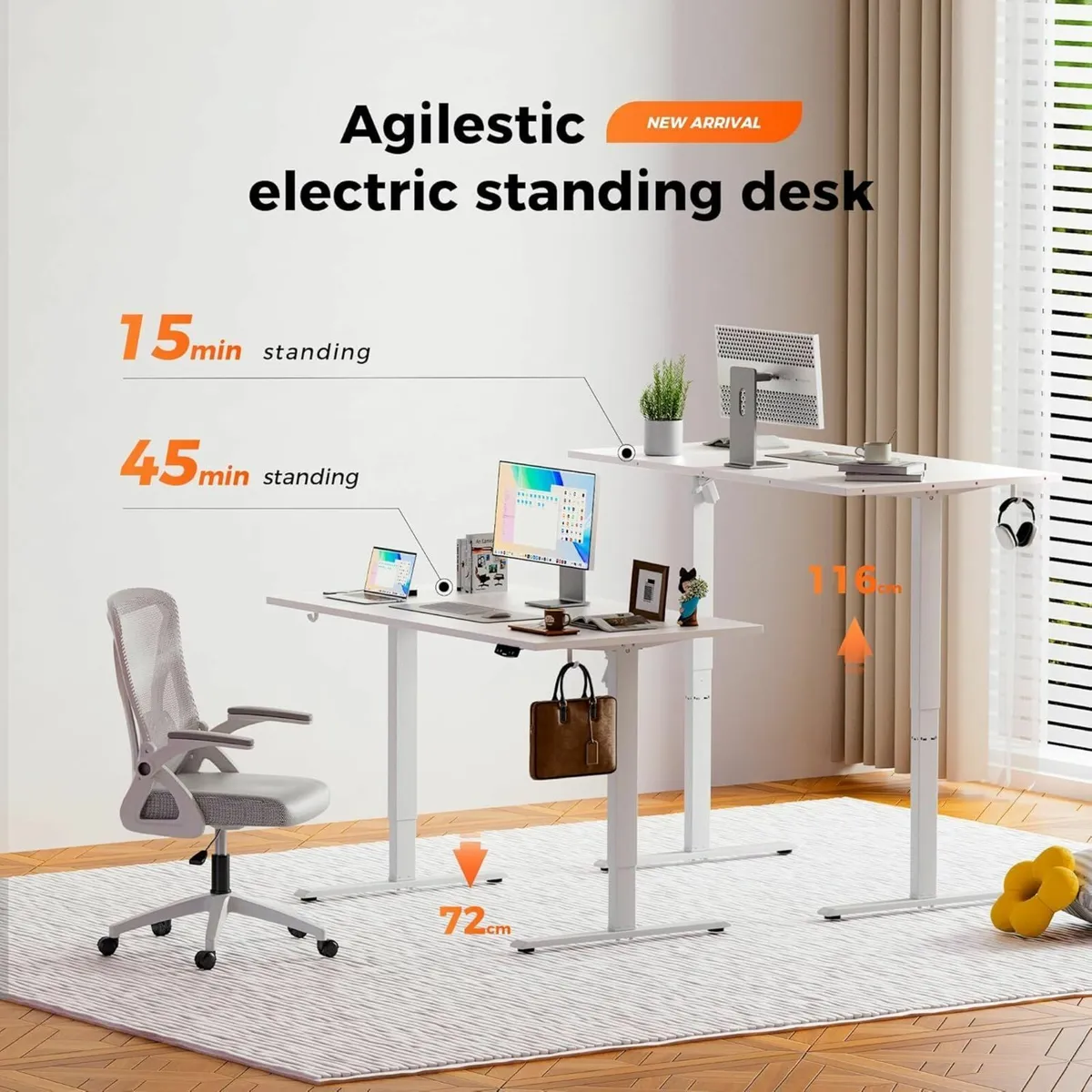 Height-Adjustable Electric Desk 120x80 cm - Image 3