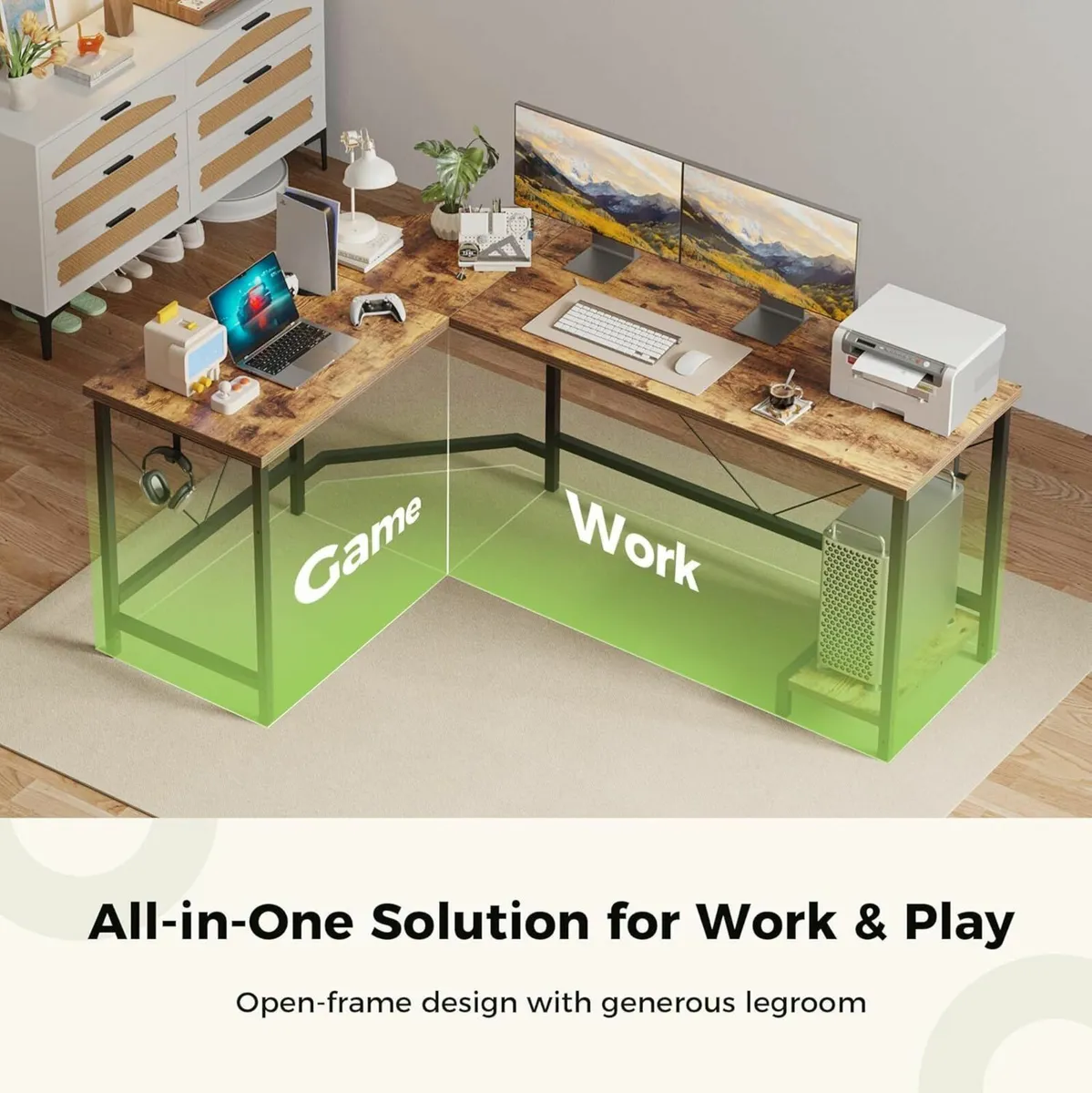 L Shaped Desk 170 cm Corner Gaming for Home - Image 4