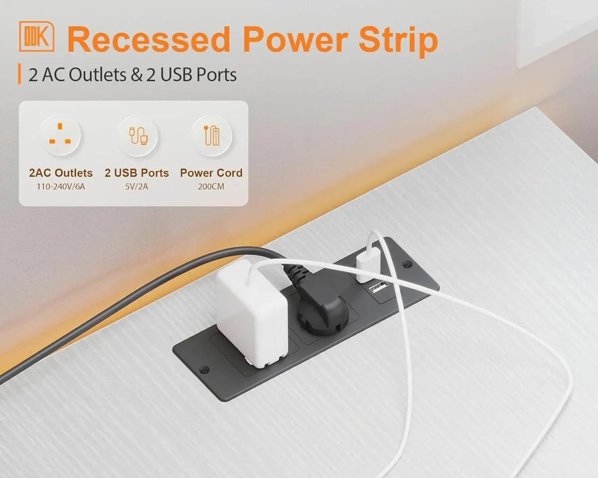 L Shaped Gaming Desk 168 x 120 cm Reversible - Image 4