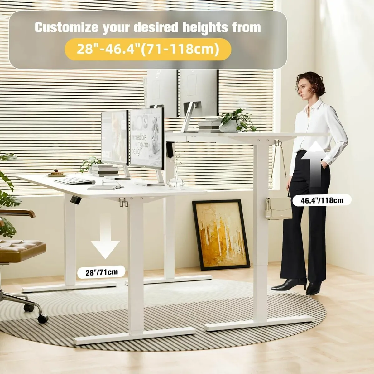 Electric Height Adjustable Standing Desk 170x60cm - Image 4