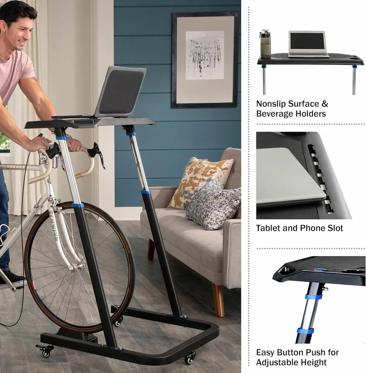 Adjustable Bike Trainer Fitness Desk Portable - Image 2