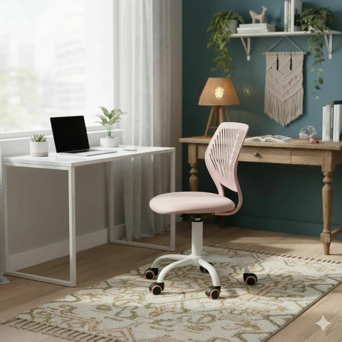 Desk Chair Linen Fabric Seat Ergonomic Swivel - Image 2