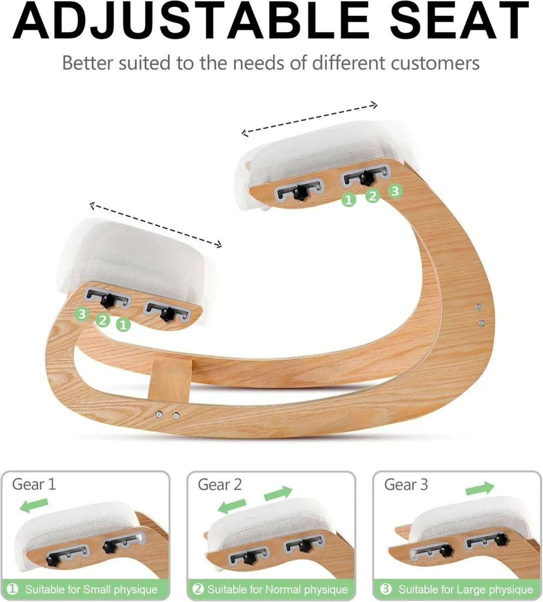 Adjustable Kneeling Chair Wooden Ergonomic Chairs - Image 4