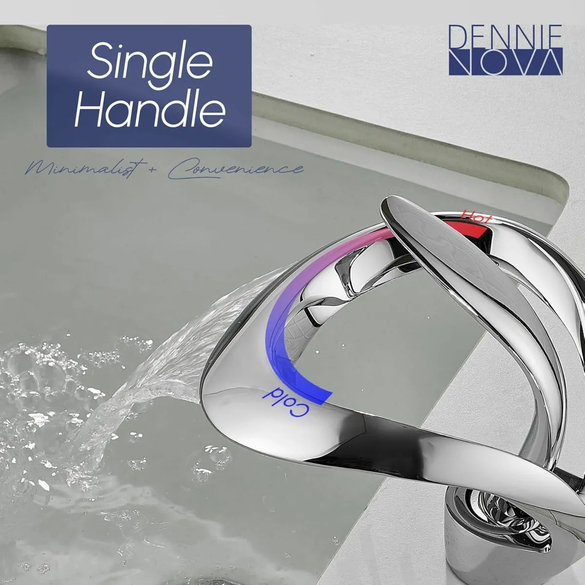 Waterfall Bathroom Sink Tap Toilet Basin Single - Image 4