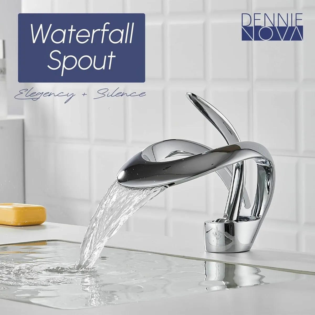 Waterfall Bathroom Sink Tap Toilet Basin Single - Image 3