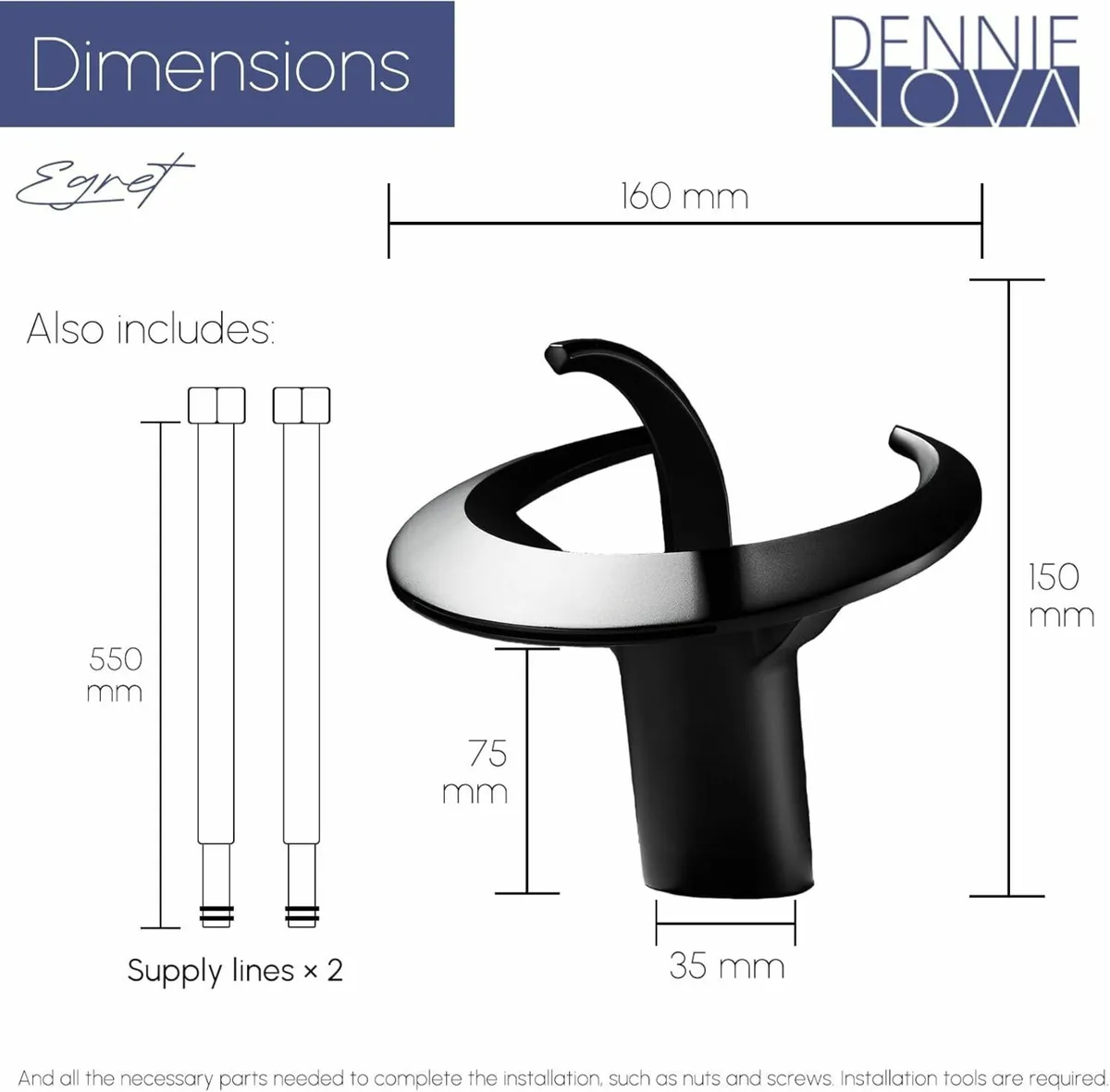 Waterfall Bathroom Sink Taps Basin Mixer Tap - Image 2