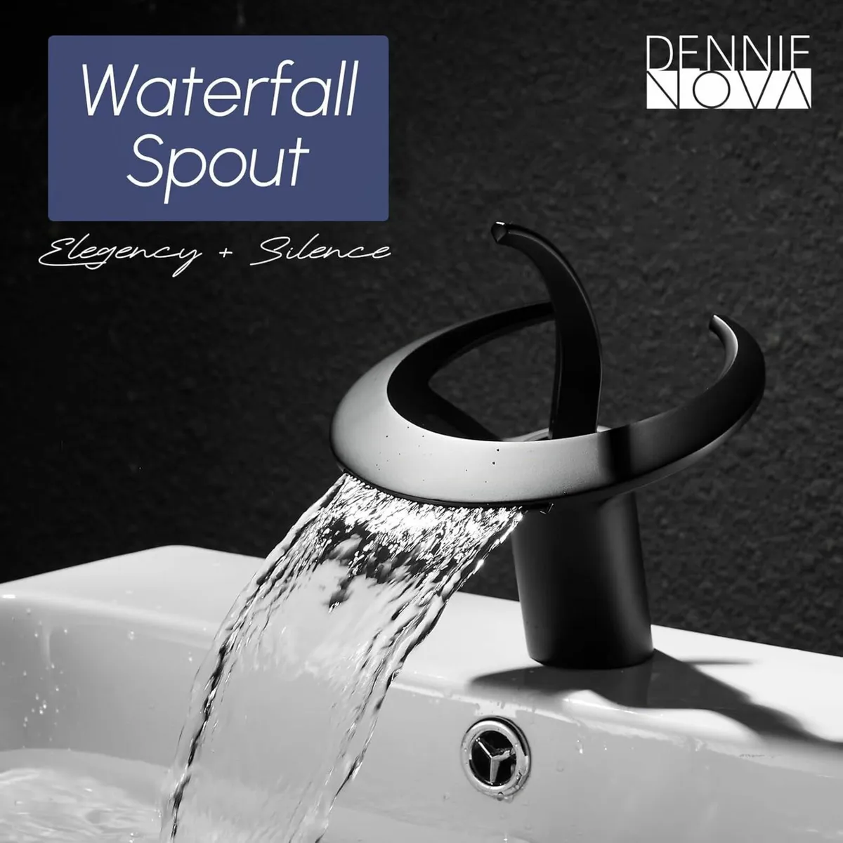 Waterfall Bathroom Sink Taps Basin Mixer Tap - Image 3