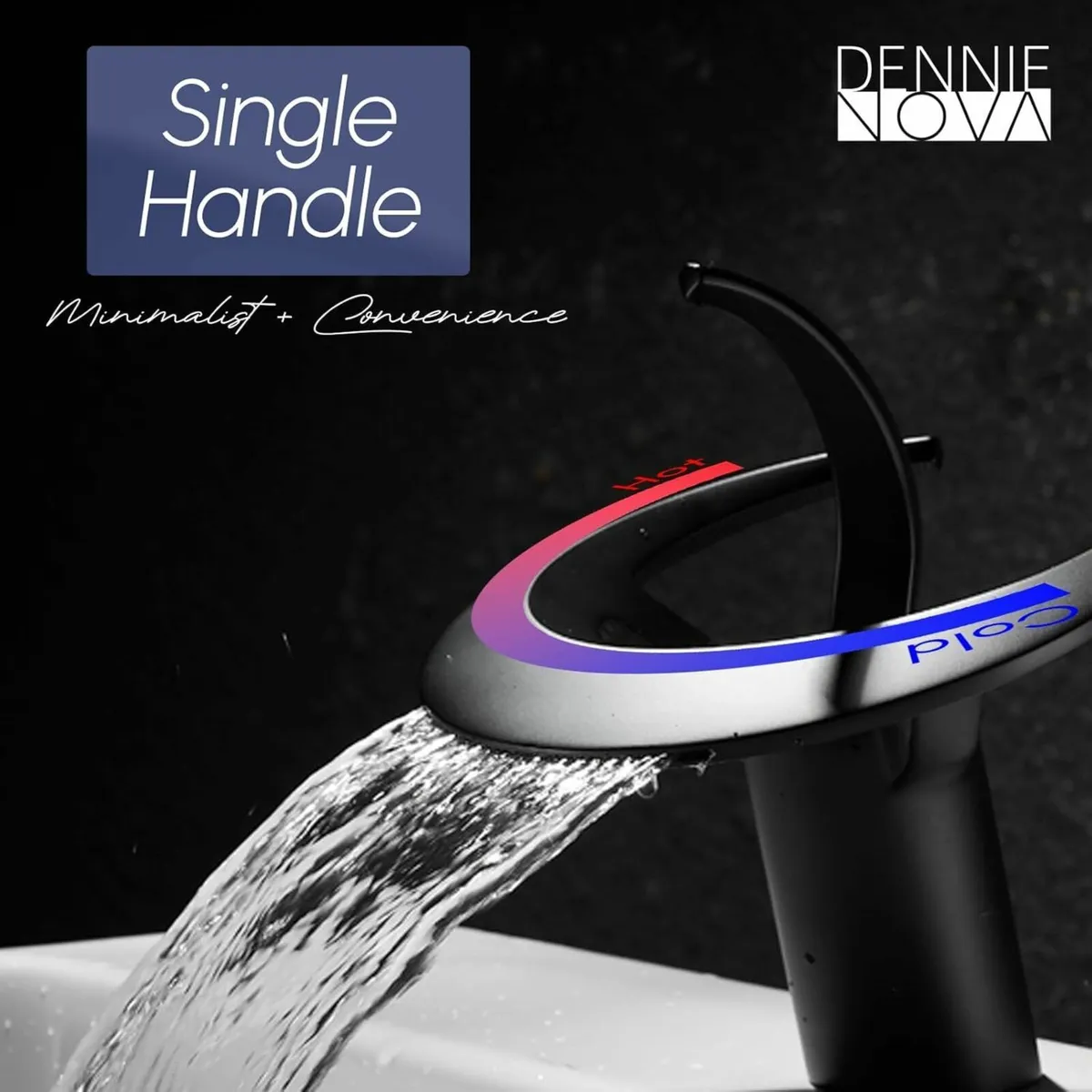 Waterfall Bathroom Sink Taps Basin Mixer Tap - Image 4