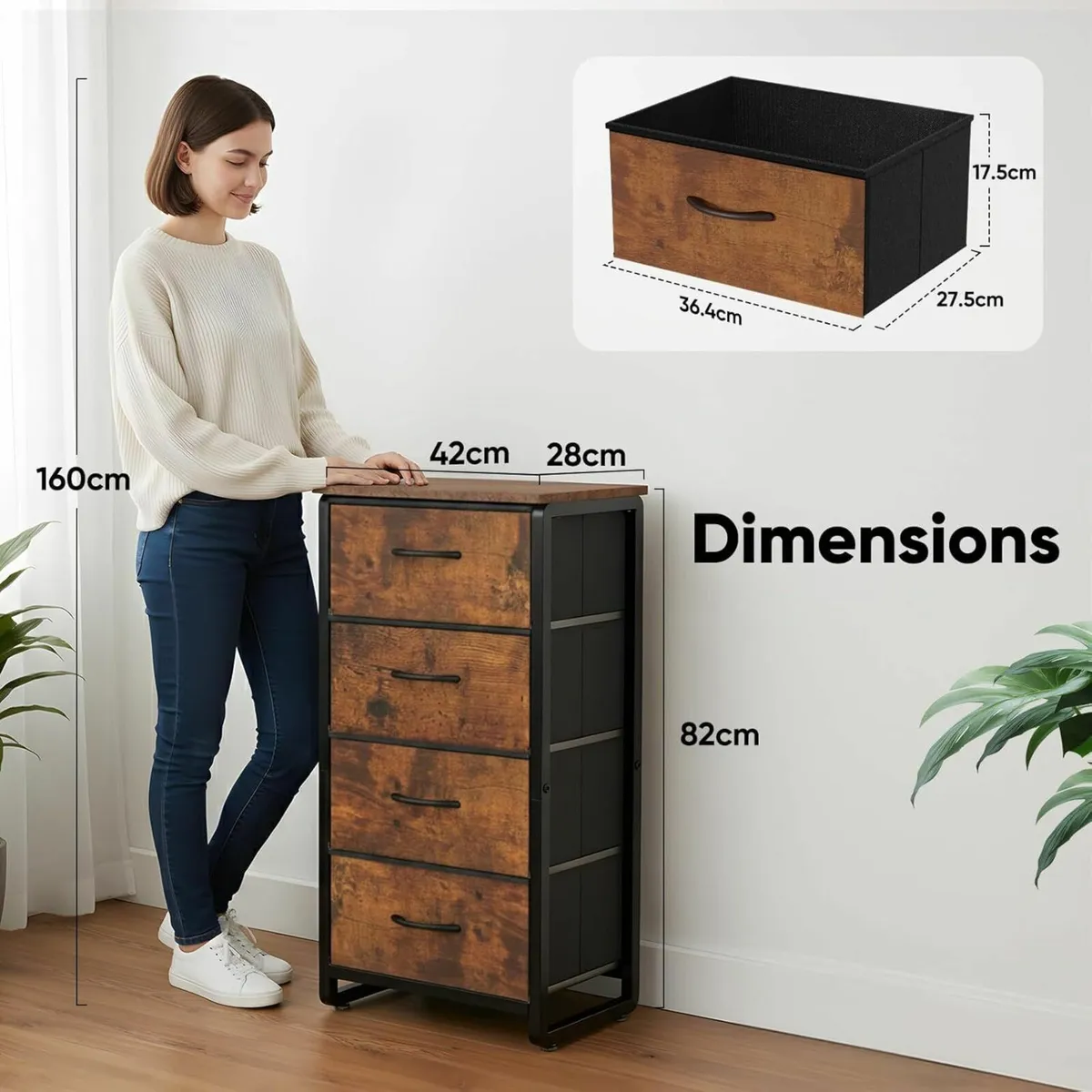 Chest of Drawer with 4 Drawers Large Capacity - Image 2