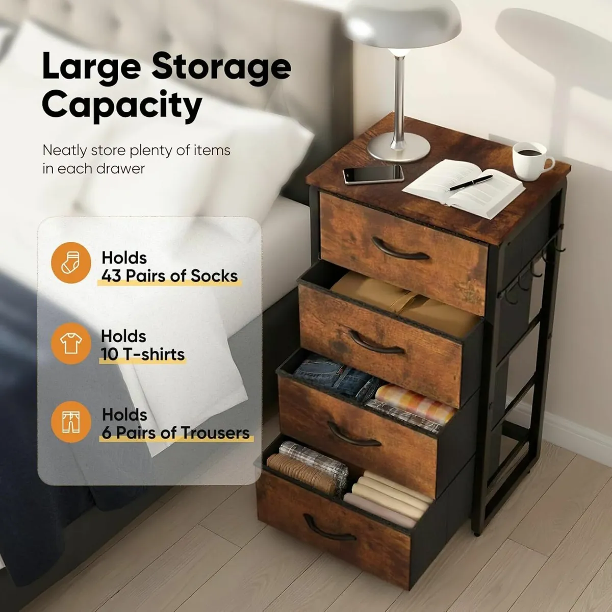 Chest of Drawer with 4 Drawers Large Capacity - Image 3