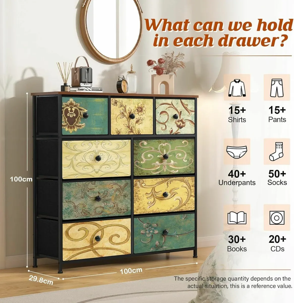 Chest of Drawers Bedroom Furniture with Fabric - Image 3