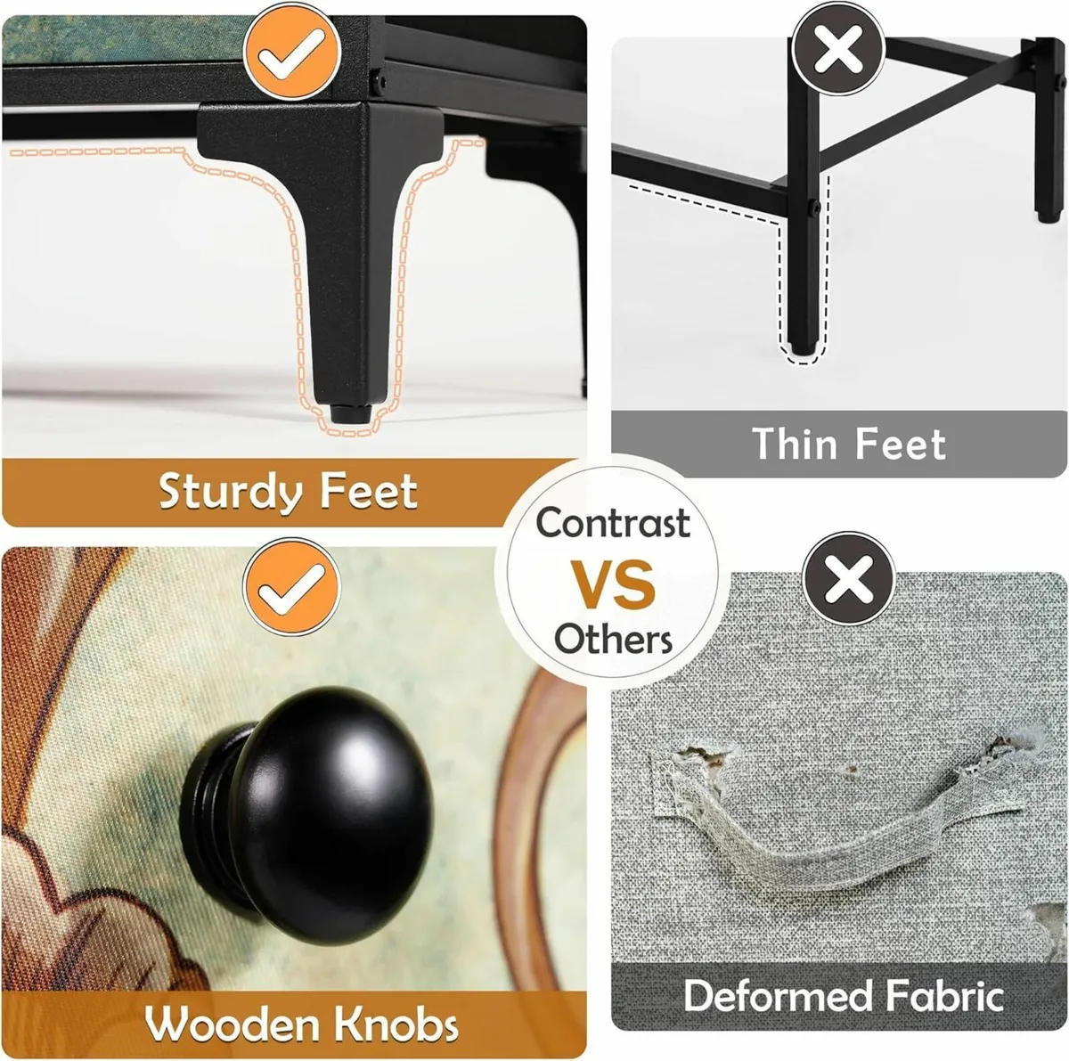 Chest of Drawers Bedroom Furniture with Fabric - Image 4