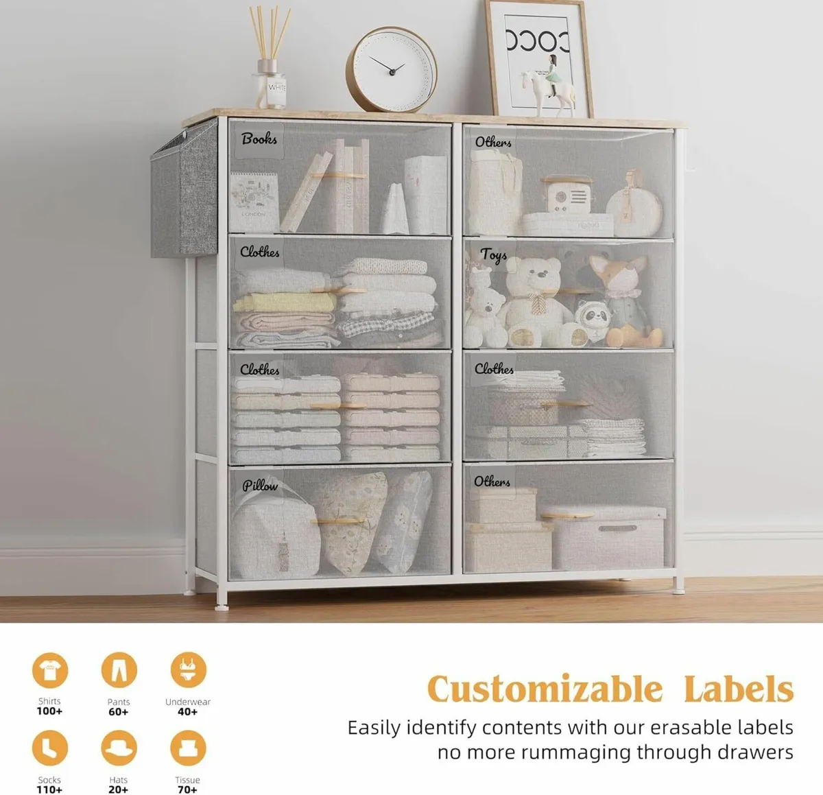 Fabric Chest of Drawers - Canvas Storage Unit - Image 4