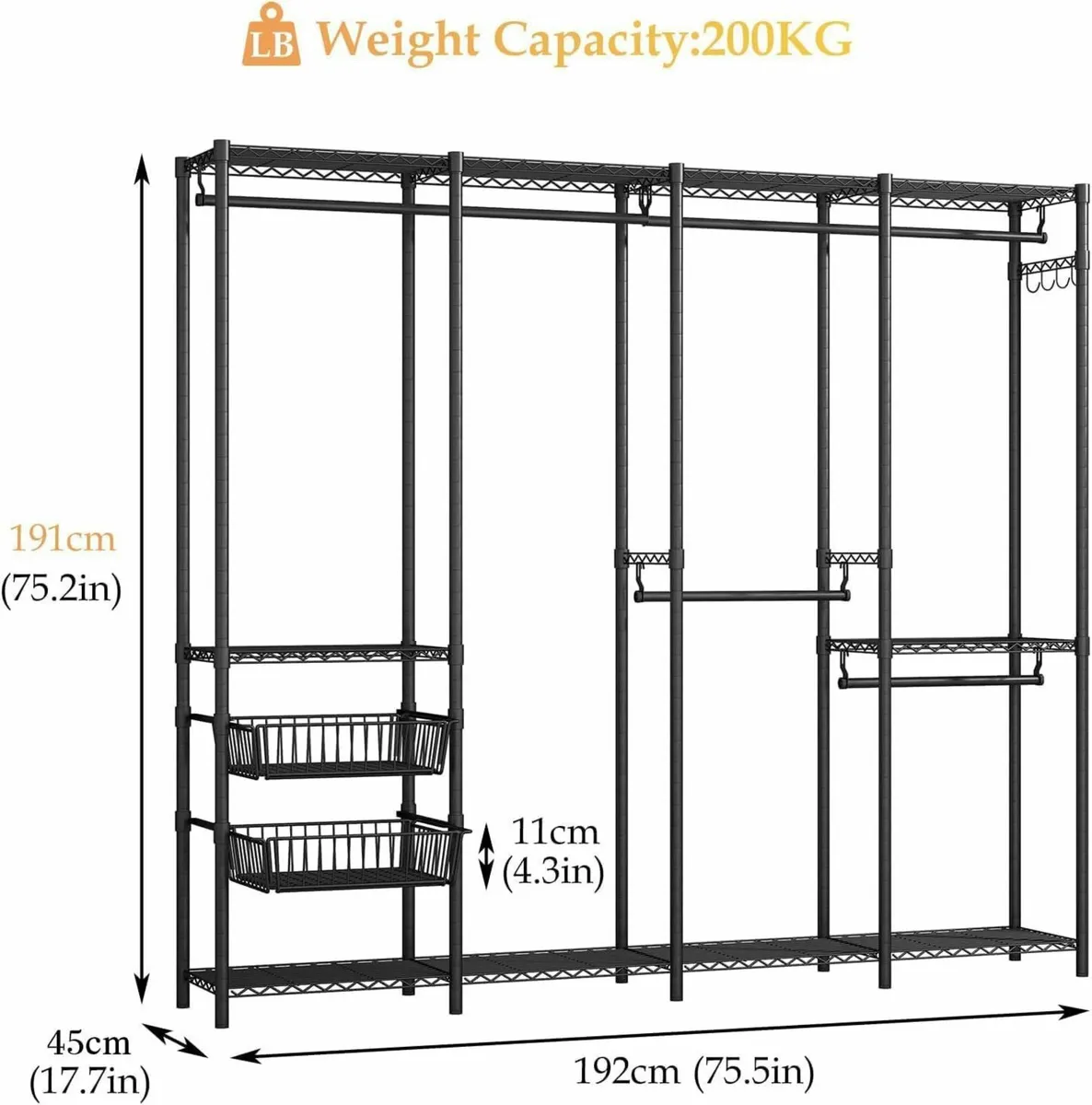Heavy Duty Clothes Rail - Metal Freestanding - Image 3