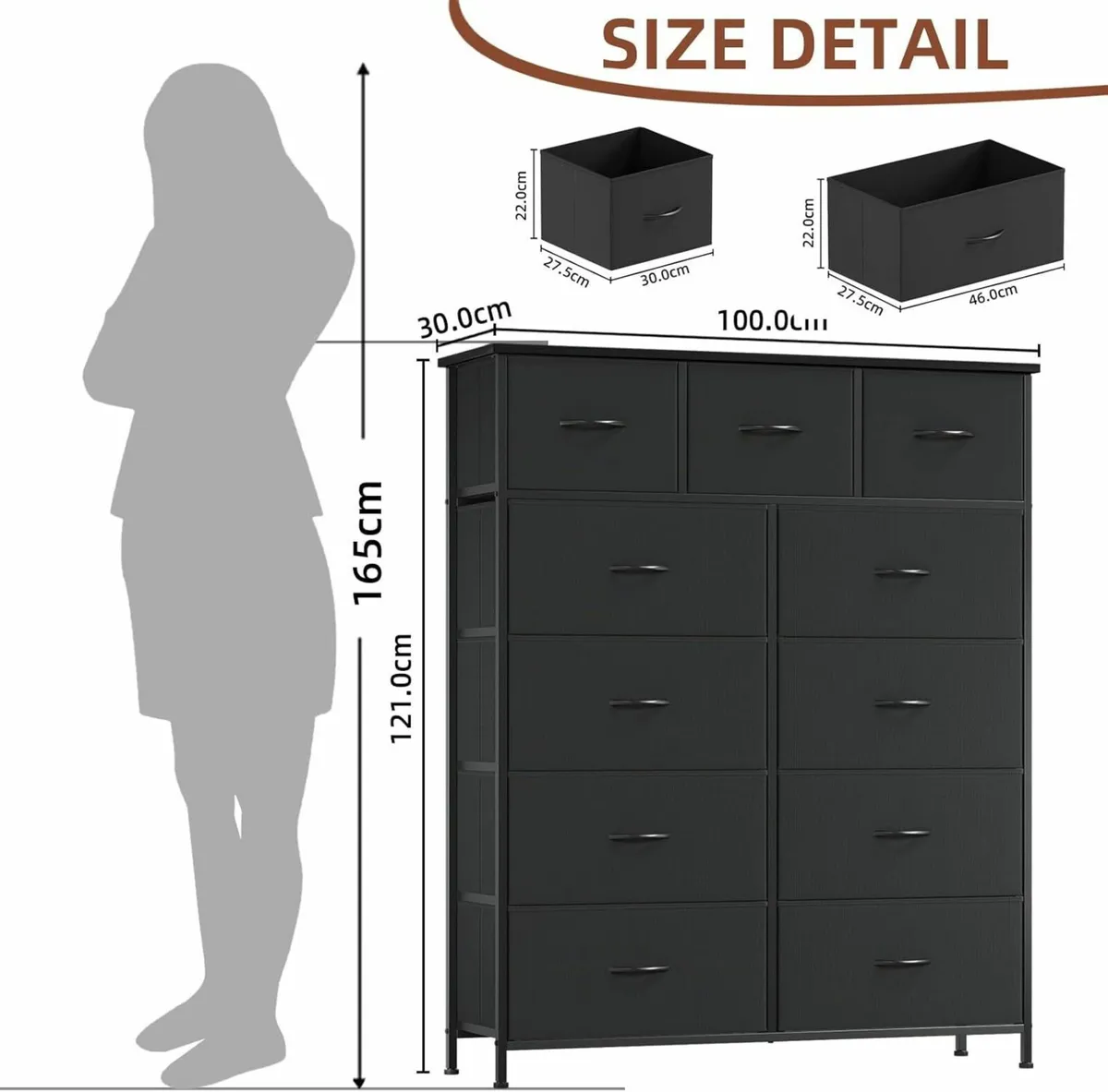 Tall Chest of Drawers for Bedroom with 11 Wide - Image 3