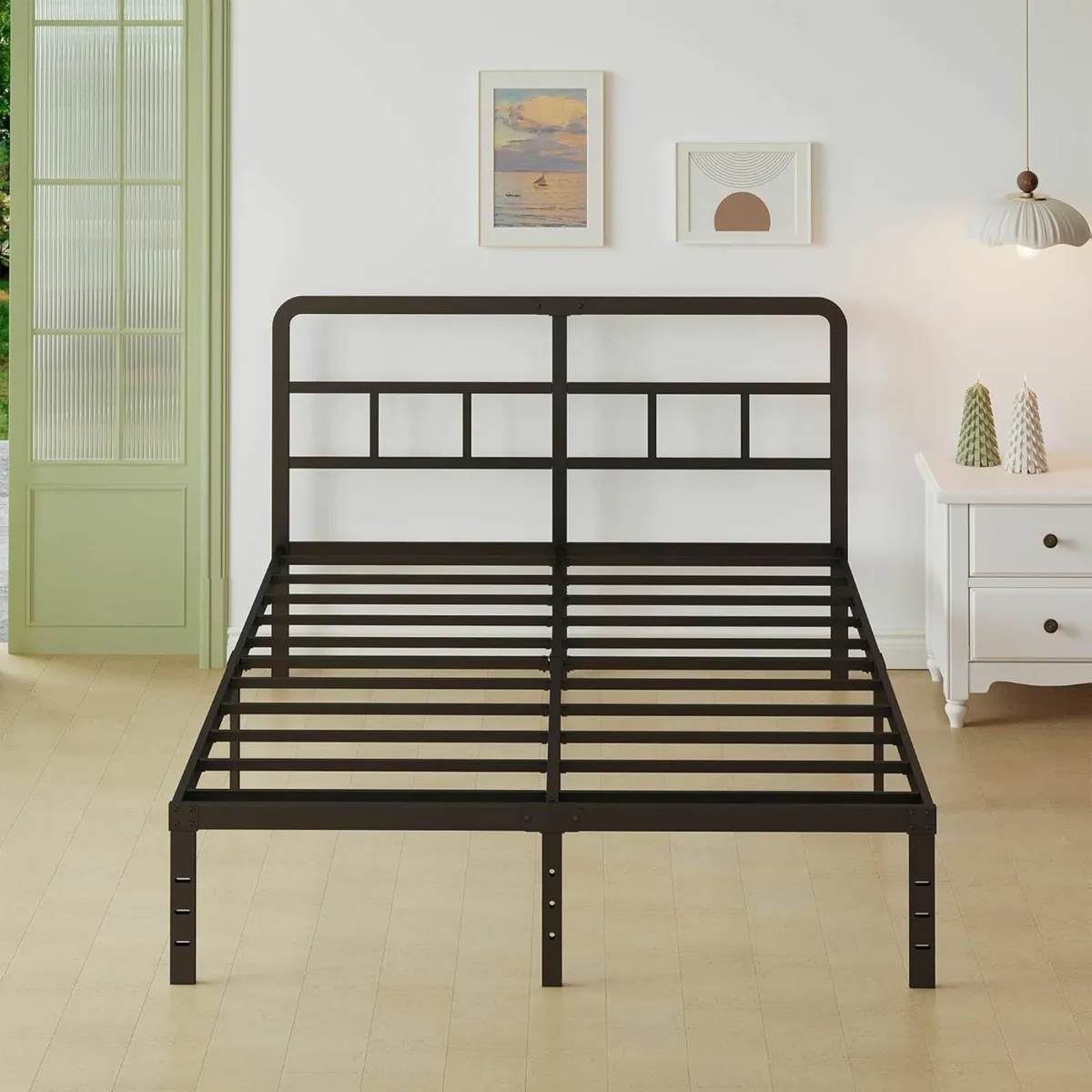 Small Double Bed Frame 4ft with Curved Headboard - Image 1
