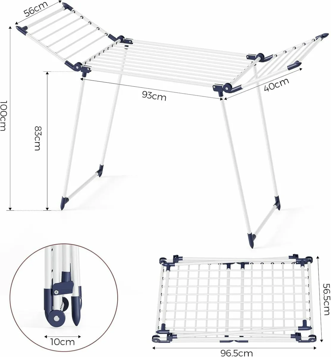 Clothes Airer Winged Drying Rack Foldable Laundry - Image 2