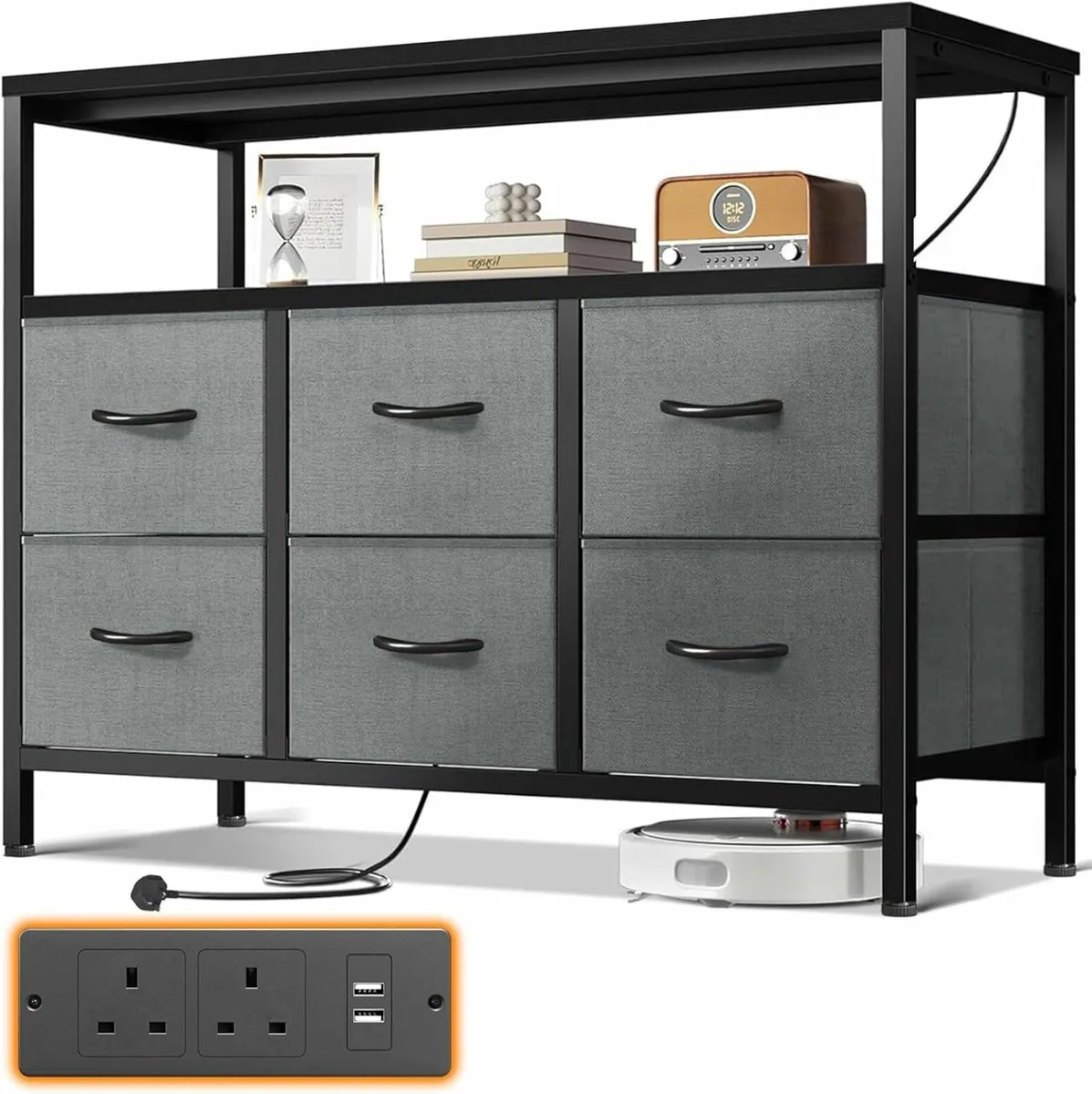 Chest of Drawers Bedroom with 6 Fabric Storage 2 - Image 1