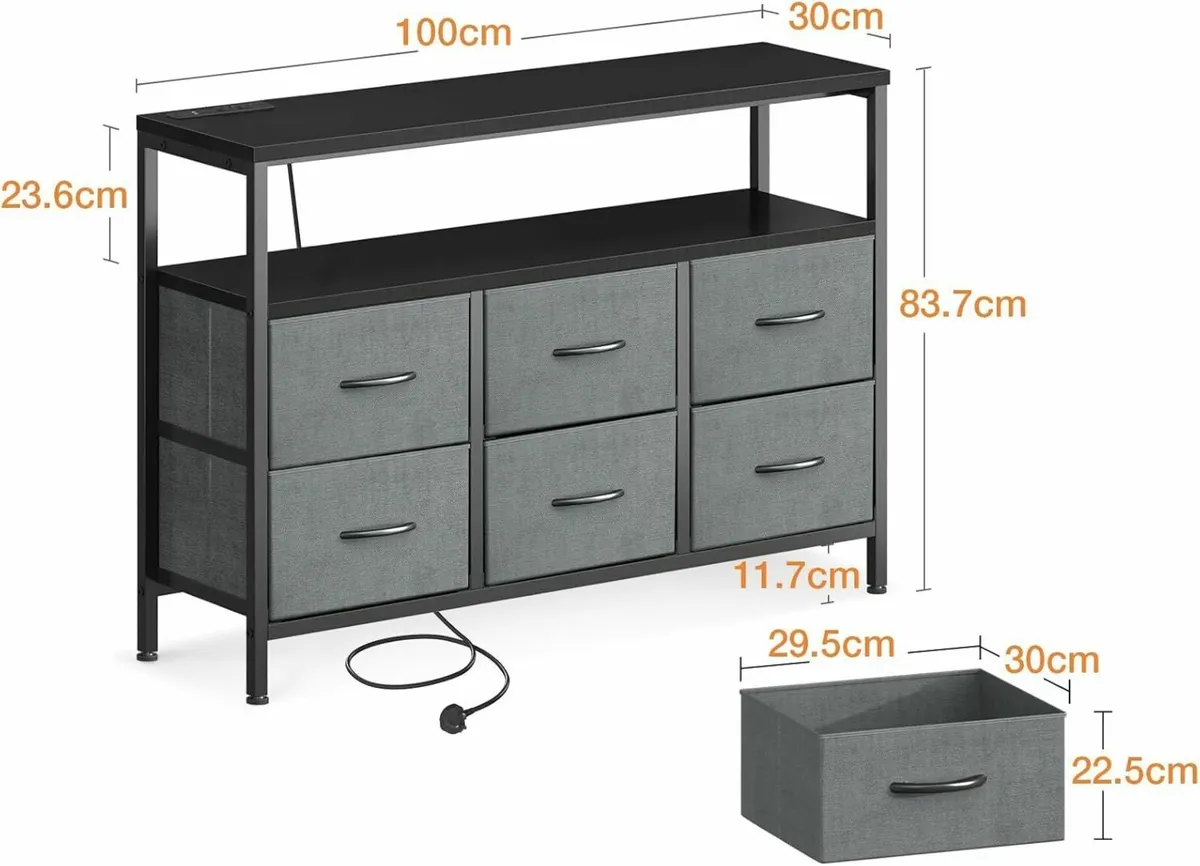 Chest of Drawers Bedroom with 6 Fabric Storage 2 - Image 3