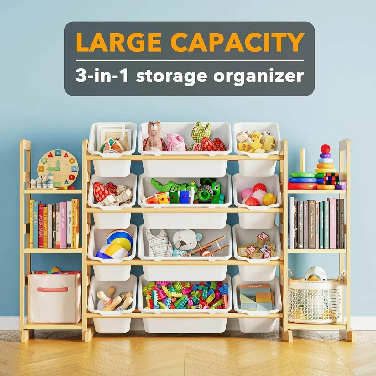 Toy Storage Organizer with 6 Shelves and 12 Bins - Image 3