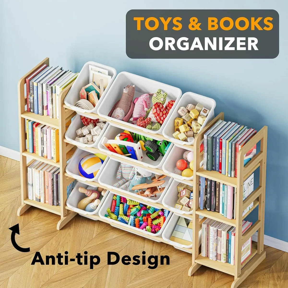 Toy Storage Organizer with 6 Shelves and 12 Bins - Image 4
