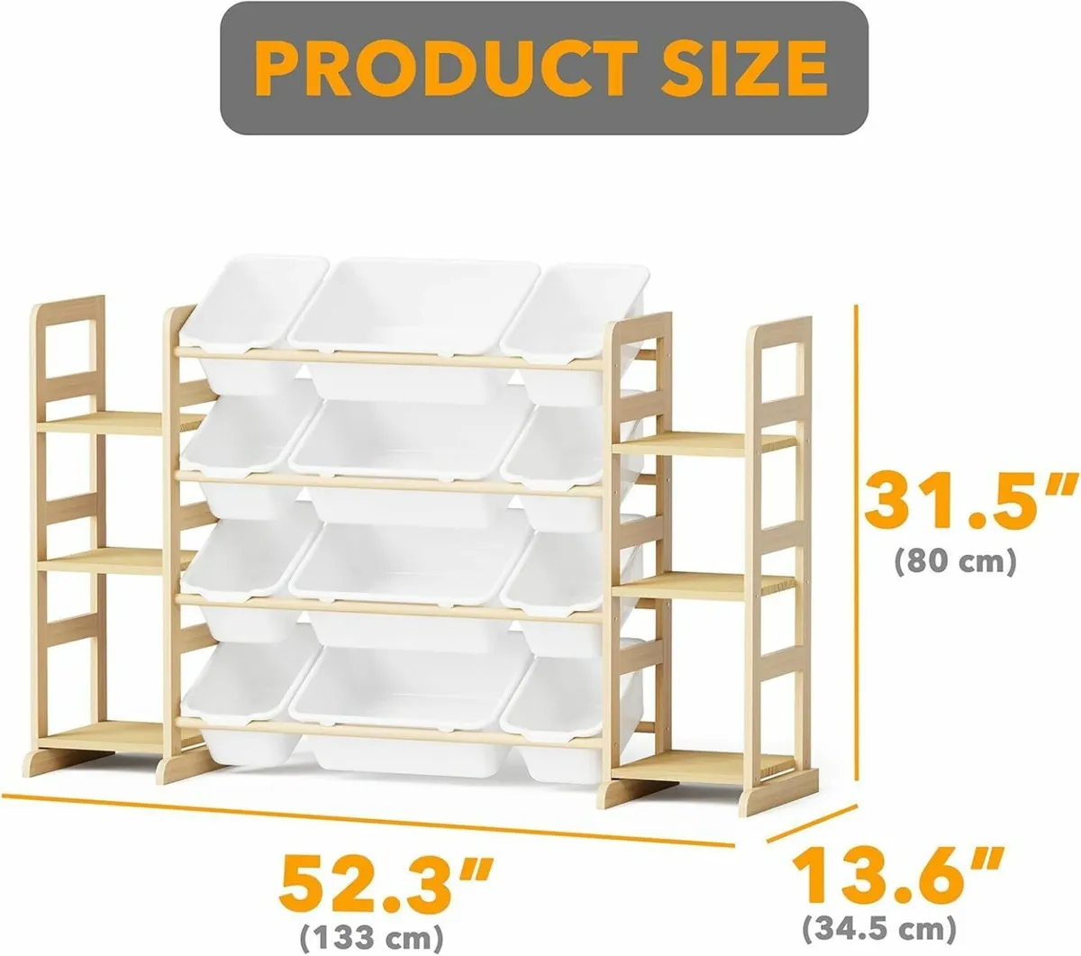 Toy Storage Organizer with 6 Shelves and 12 Bins - Image 2