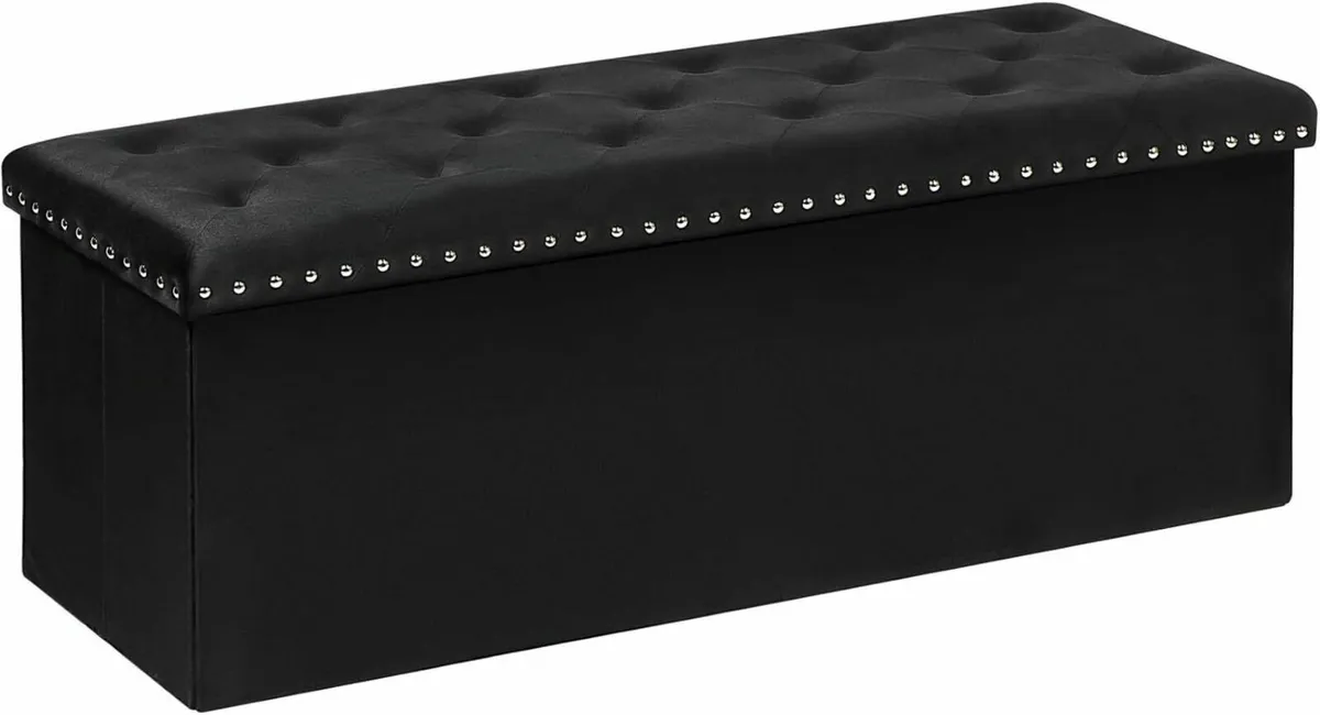Velvet Ottoman with Storage Extra Large Boxes - Image 1