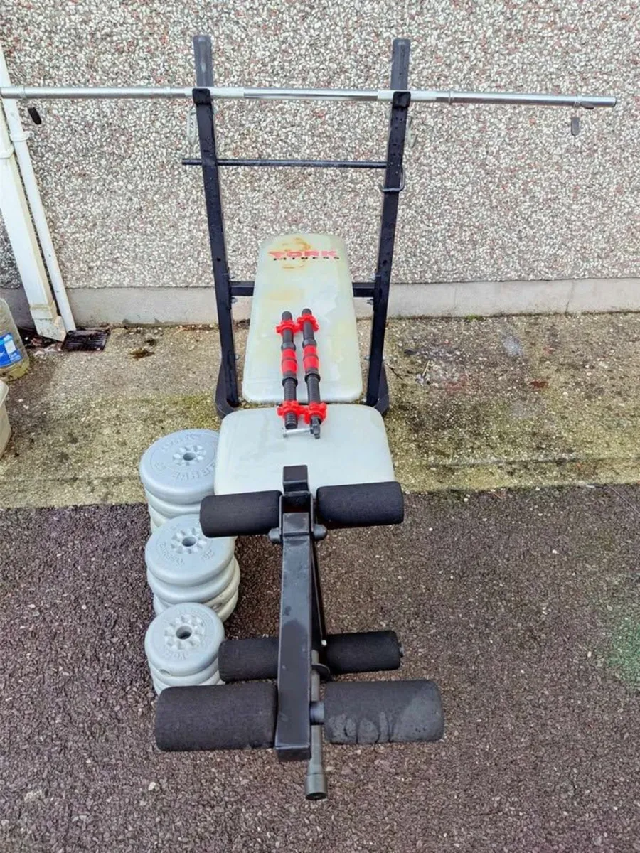 Weight bench weights barbell dumbbells - Image 1