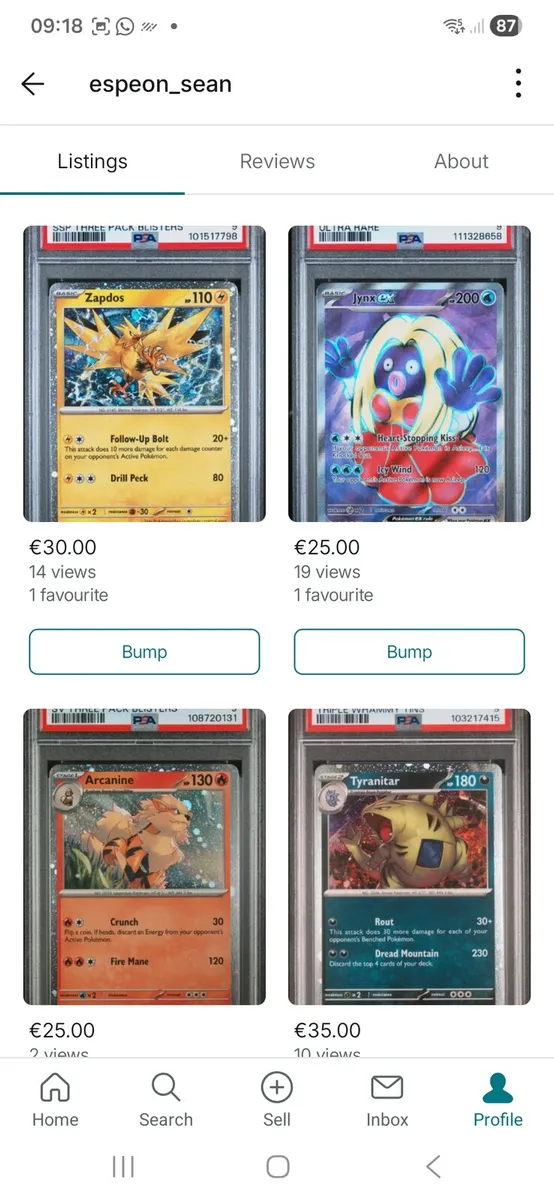 Pokemon Graded Cards PSA Topps foils espeon_sean - Image 2
