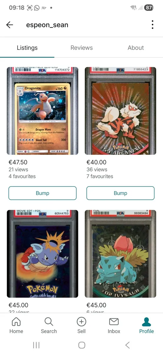 Pokemon Graded Cards PSA Topps foils espeon_sean - Image 3