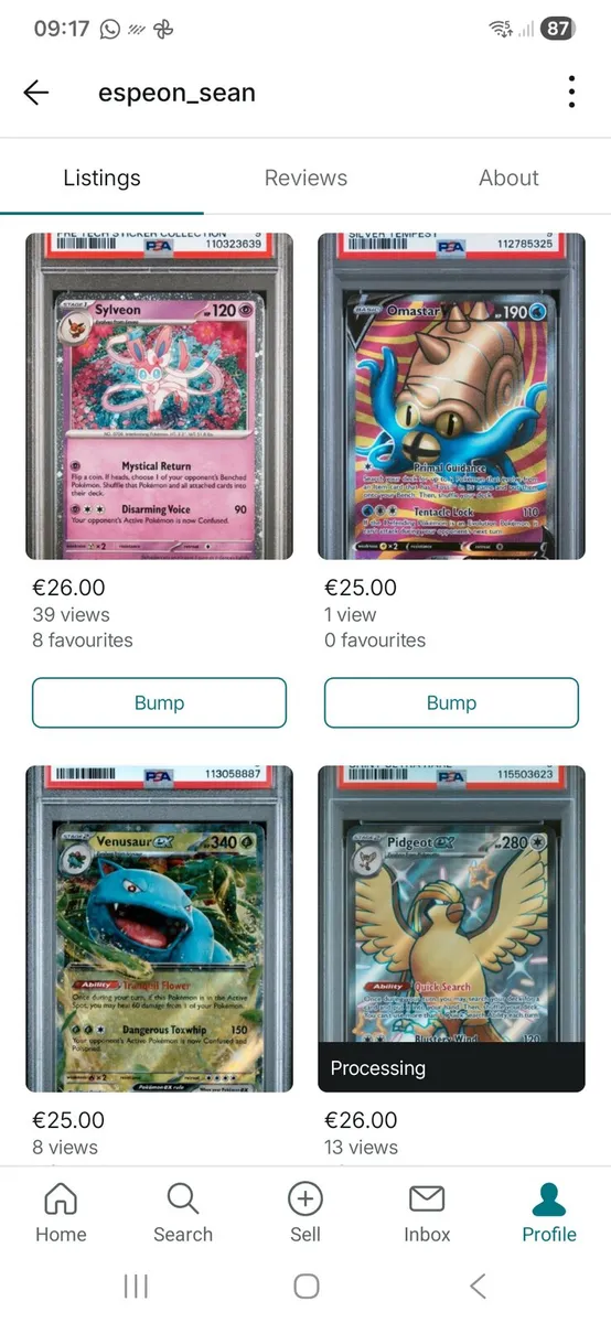 Pokemon Graded Cards PSA Topps foils espeon_sean - Image 4