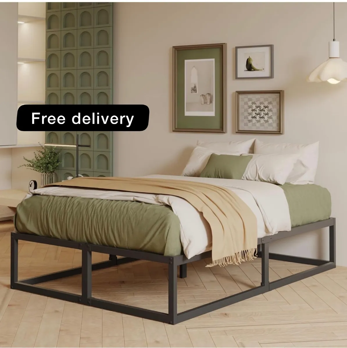 Super King Bed Frame 36cm High with Steel Slats Su - Image 1