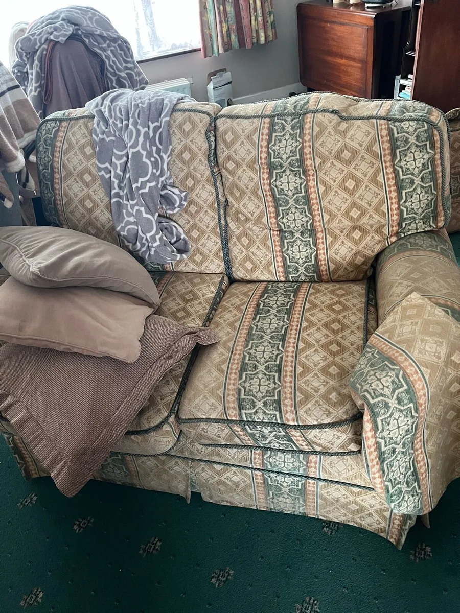 2searer couch and foot stool - Image 1