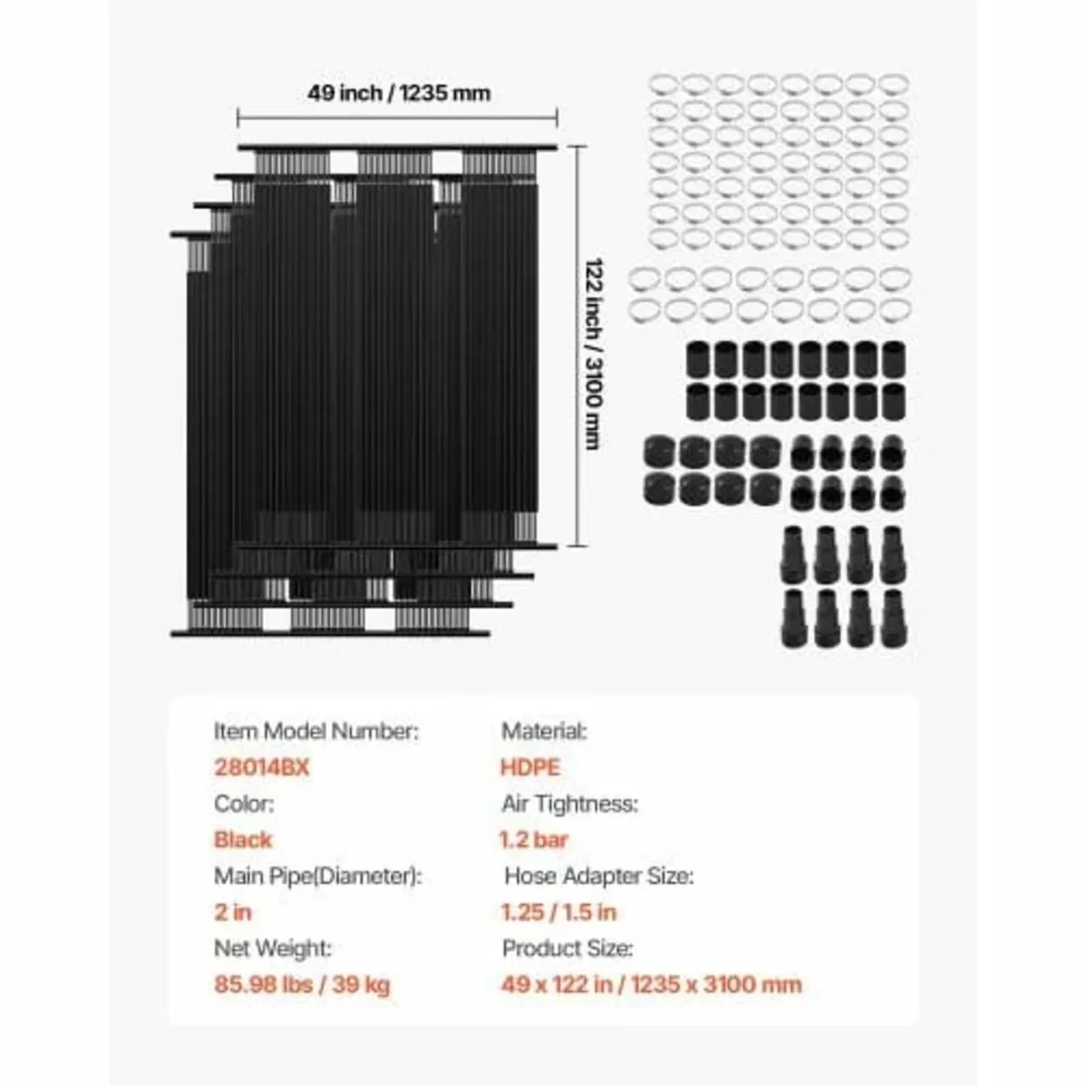 Solar Pool Heater, 4 x 10 ft HDPE Solar Pool Panel - Image 4