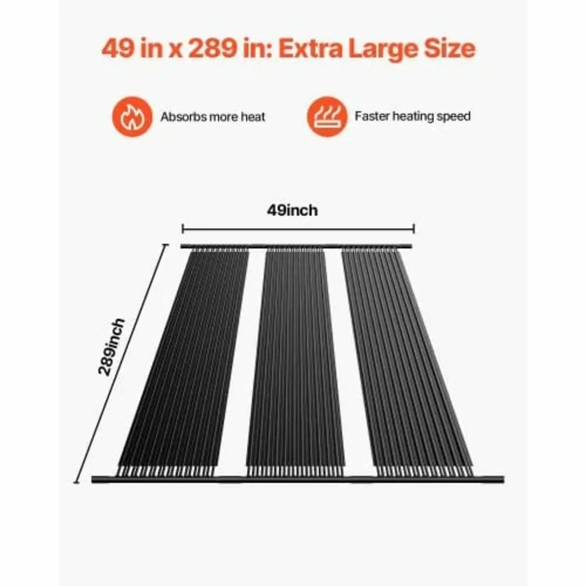 Solar Pool Heater, 4 x 24 ft HDPE Pool Heating Sys - Image 2