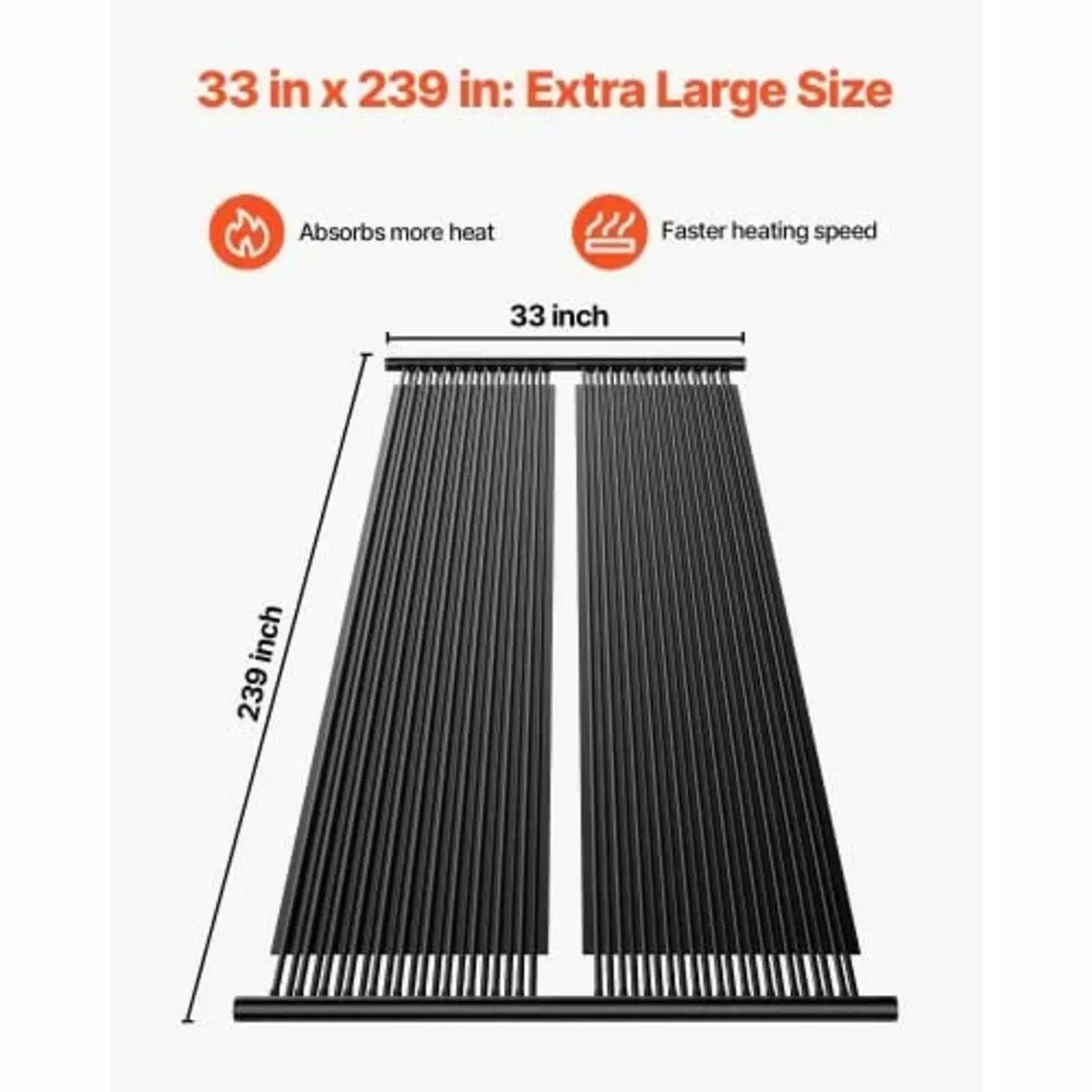Solar Pool Heater, 2.75 x 20 ft HDPE Solar Pool Pa - Image 2