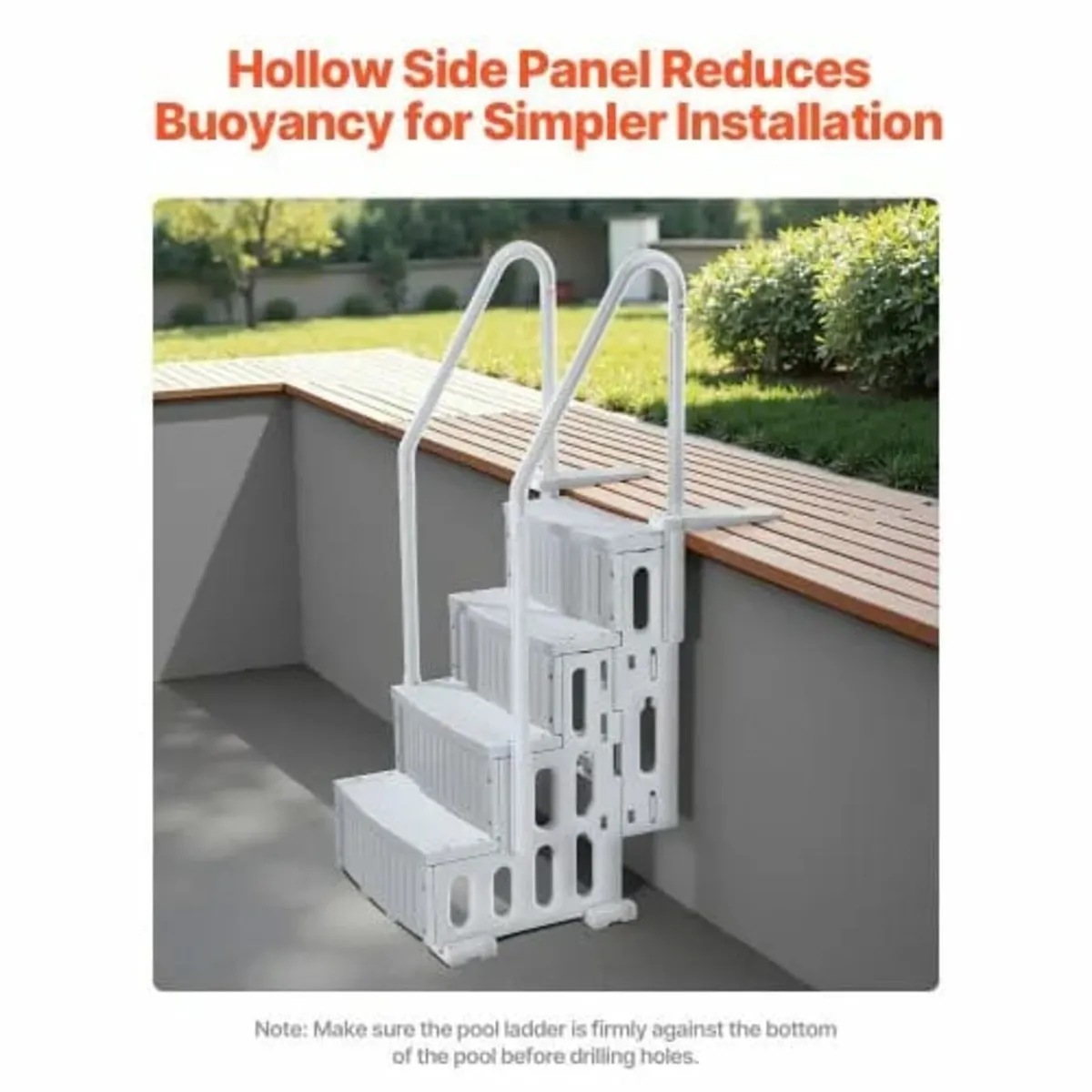 Swimming Pool Ladder, 4-Step Double Handrails Stai - Image 3