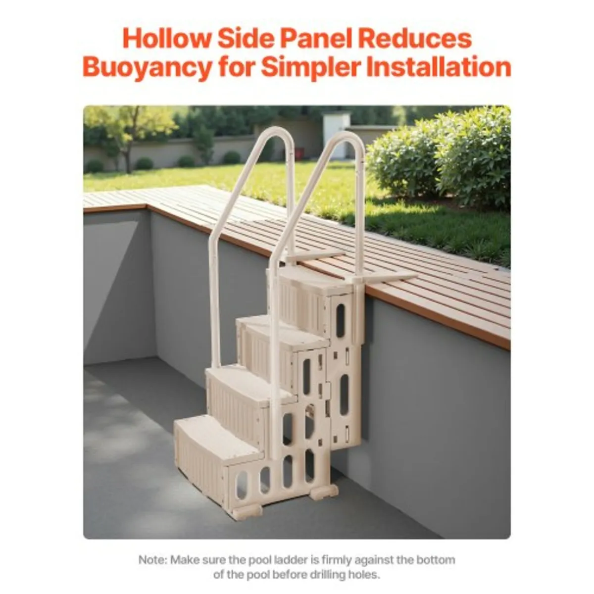 Swimming Pool Ladder, 4-Step Double Handrails Stai - Image 2