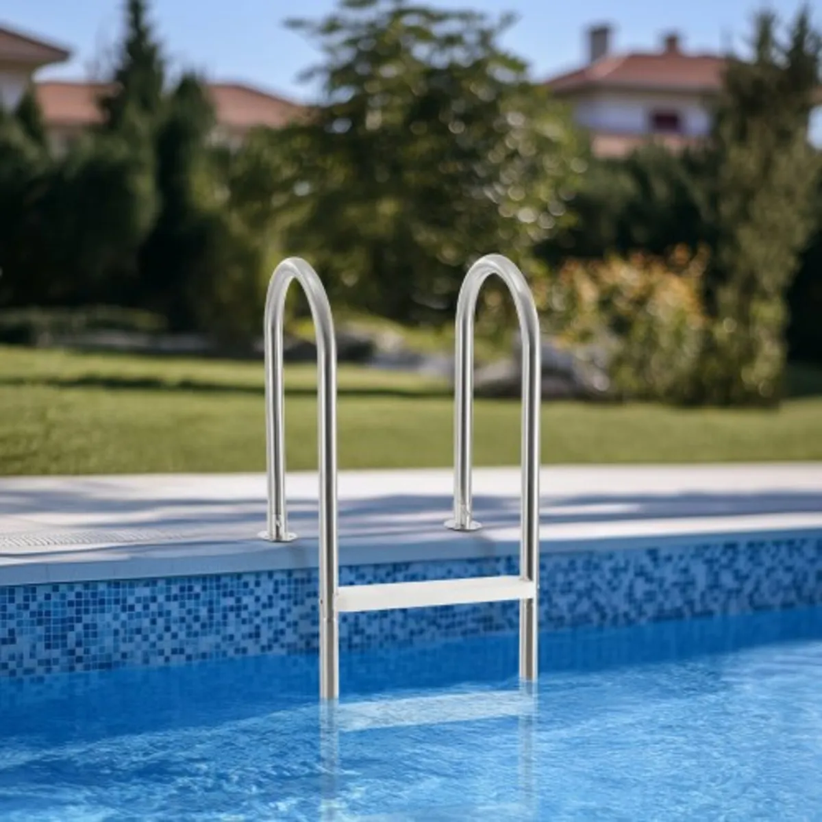 Swimming Pool Ladder, 4-Step Double Handrails Stai - Image 4
