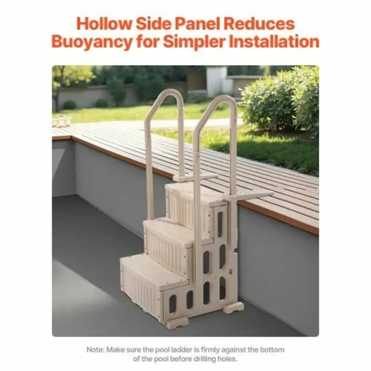 Swimming Pool Ladder, 3-Step Double Handrails Stai - Image 2