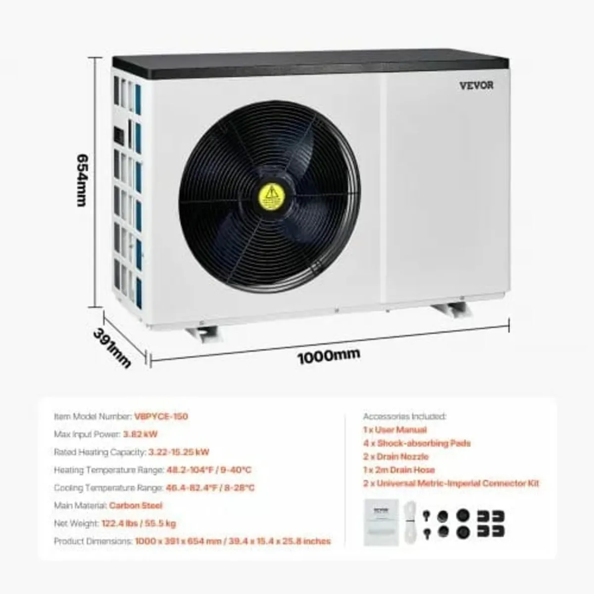 Electric Pool Heat Pump, 3.22-15.25kW Heating Capa - Image 4