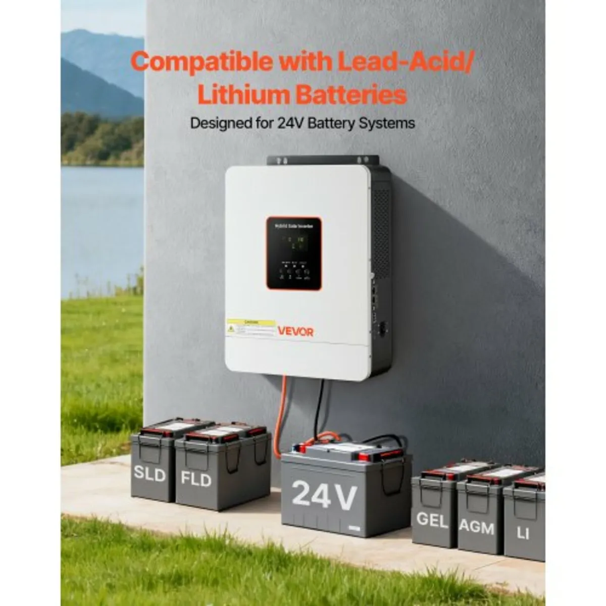 3000W Hybrid Solar Inverter, 24V DC to 230V AC, Pu - Image 2