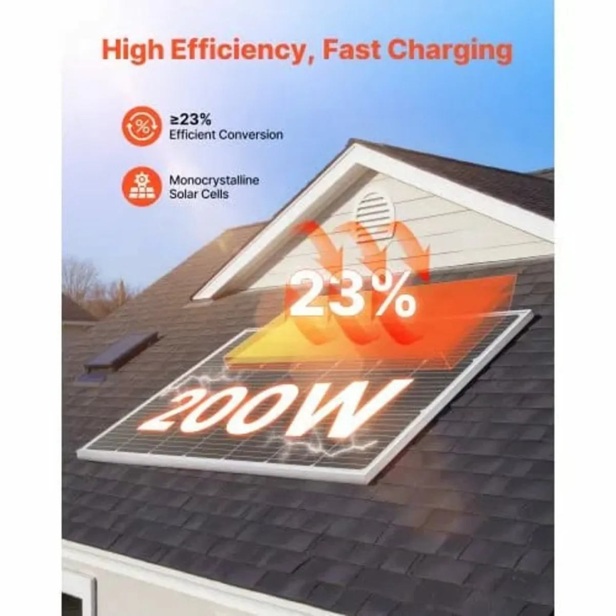 200W Monocrystalline Solar Panel, 23% High-Efficie - Image 2