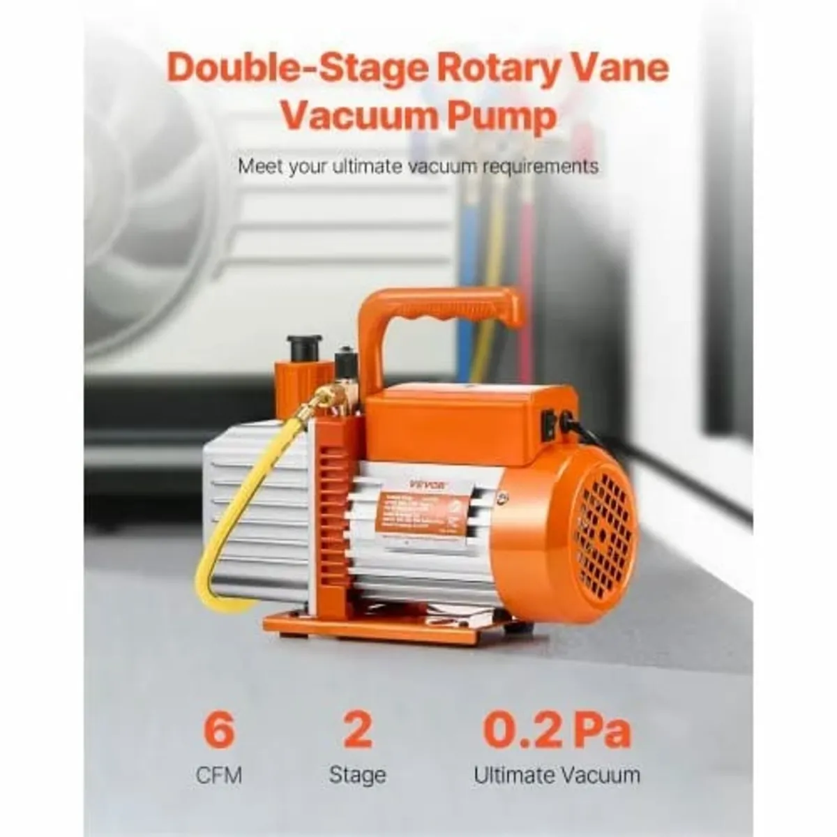 Vacuum Pump, 367 L/min(6 CFM), HVAC 2 Stage Rotary - Image 2