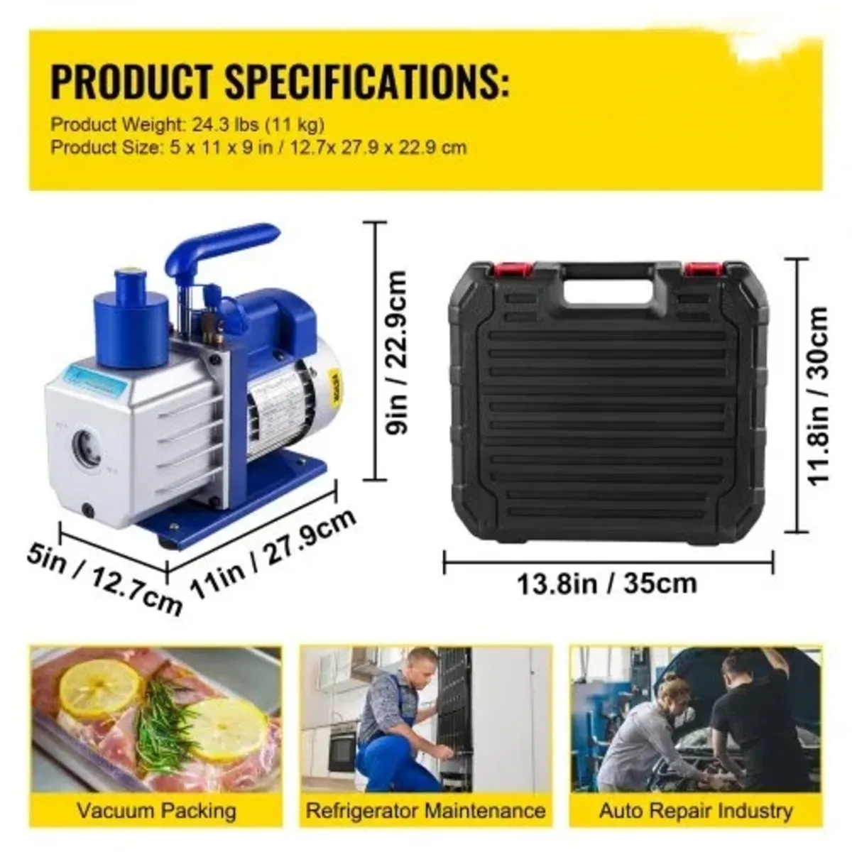 Vacuum Pump Kit HVAC Single Stage AC Vacuum Pump 2 - Image 3