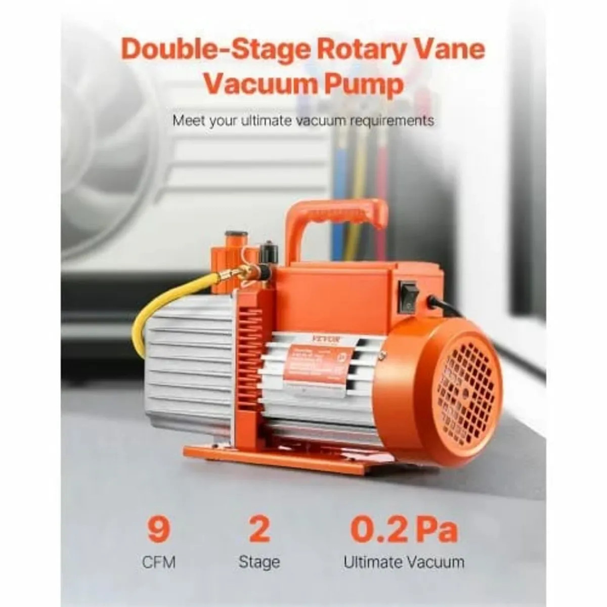 Vacuum Pump, 533 L/min(9 CFM), HVAC 2 Stage Rotary - Image 2
