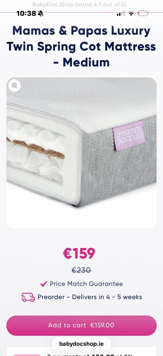 Matress cot 140 x 70 good quality